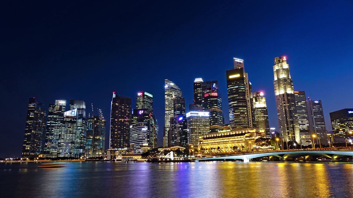 Singapore skyline at dusk